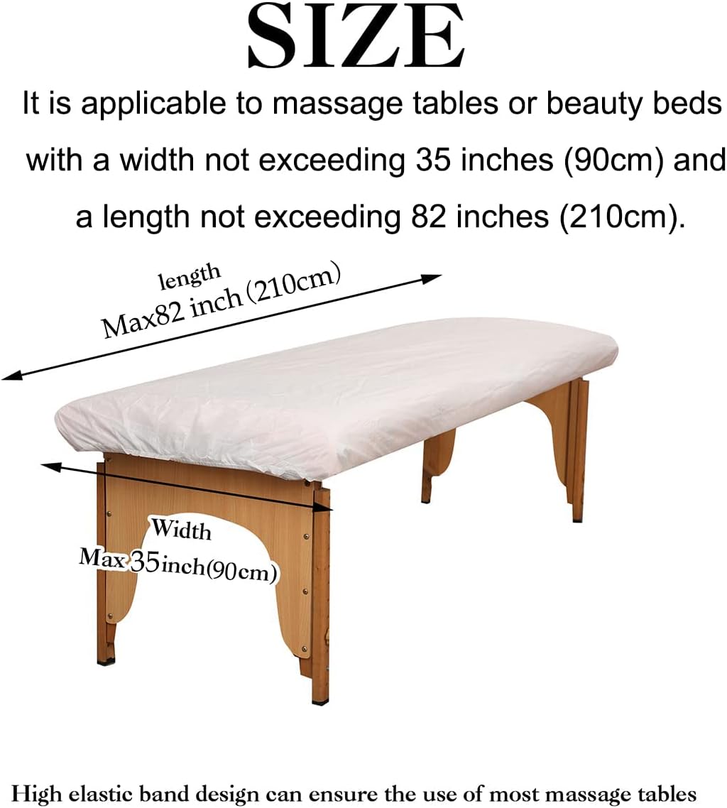 20 PCS Disposable Thick Massage Table Covers Fitted Bed Sheets 82 x 35 inches Soft Breathable(White)