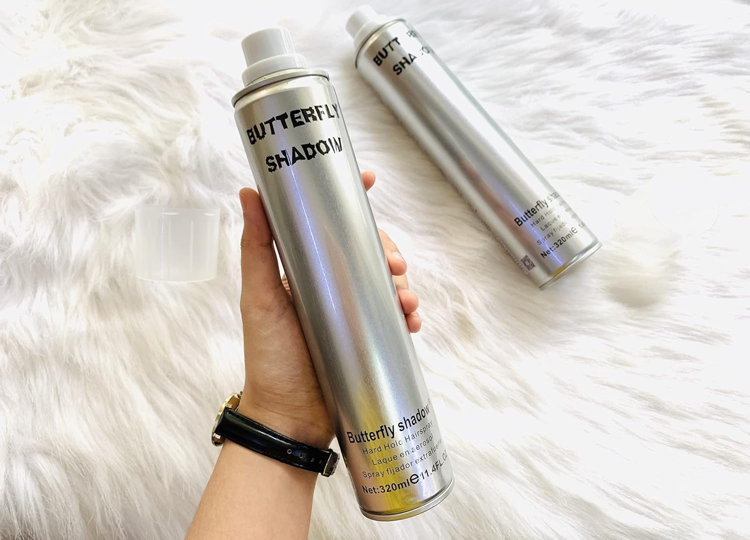 1 Piece of Butterfly Shadow Hair Spray 600ml with 3 in 1 Hair Sectioning Comb, Hairdressing Hair Care Styling Hair Spray