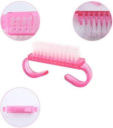 Tenghoda 5 Pieces Nail Brush, Nail Scrubbing Cleaning Brush, Professional Nail Cleaning Brush with Easy Grip Handle (Random Color)