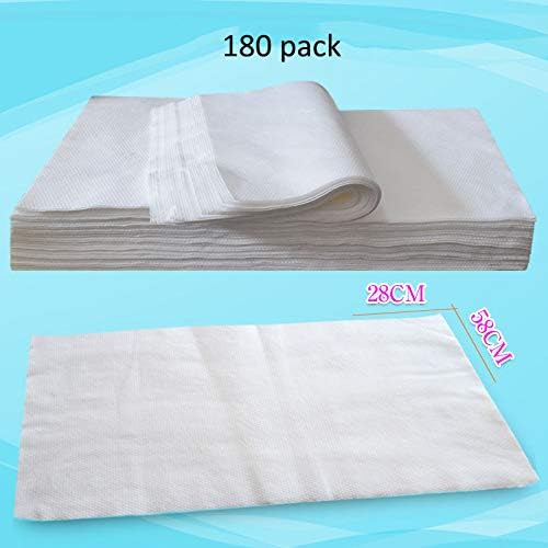 Disposable Hair Towels, 180 Pack Salon Large Absorbent, 23 X11 Inch (58X 28 cm), Throw Away, Hair Drying, One Time Use, Tough and Soft