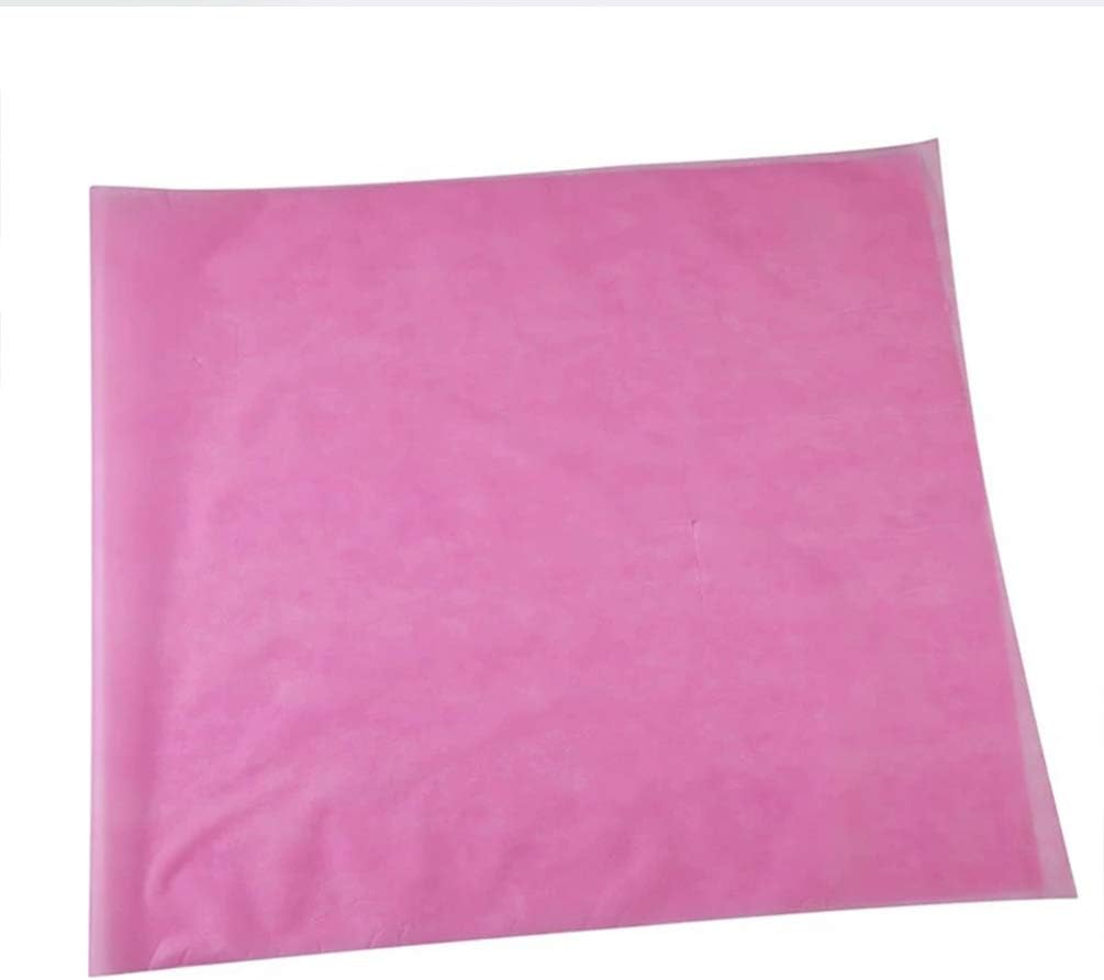 50 Sheets 180x80cm Disposable Bed Sheets Draw Out Bed Table Cover Roll Non Woven Fabric Massage Bed Cover for Beauty Salon Spa Hotel Shop Pink with Holes