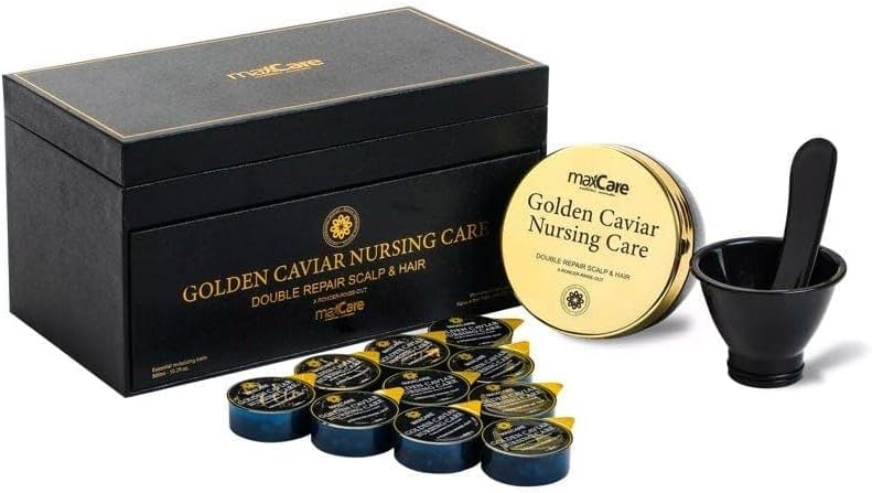 Maxcare Golden Caviar Nursing Care Double Repair Scalp Care Hair Mask - Intensive Deep Repair for Healthy Scalp and Hair