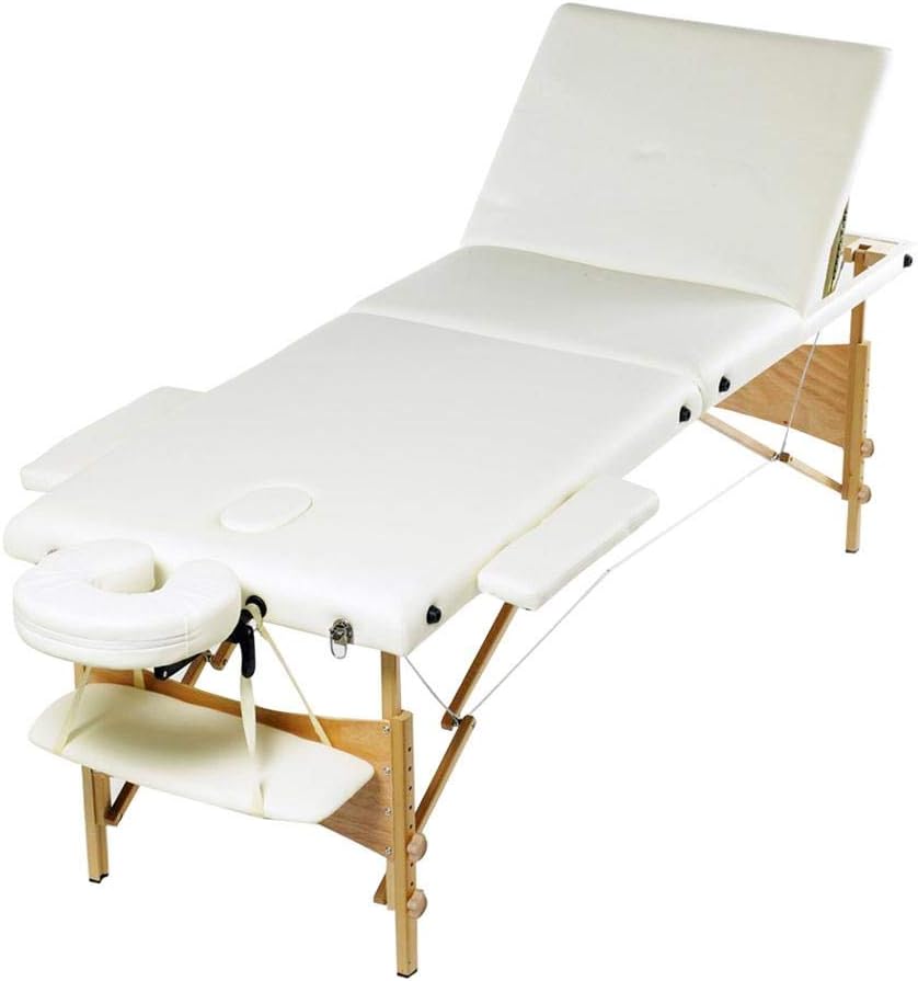 Portable Massage Bed, Portable SPA Therapy Best Beauty Body Couch Bed Table Package Beige