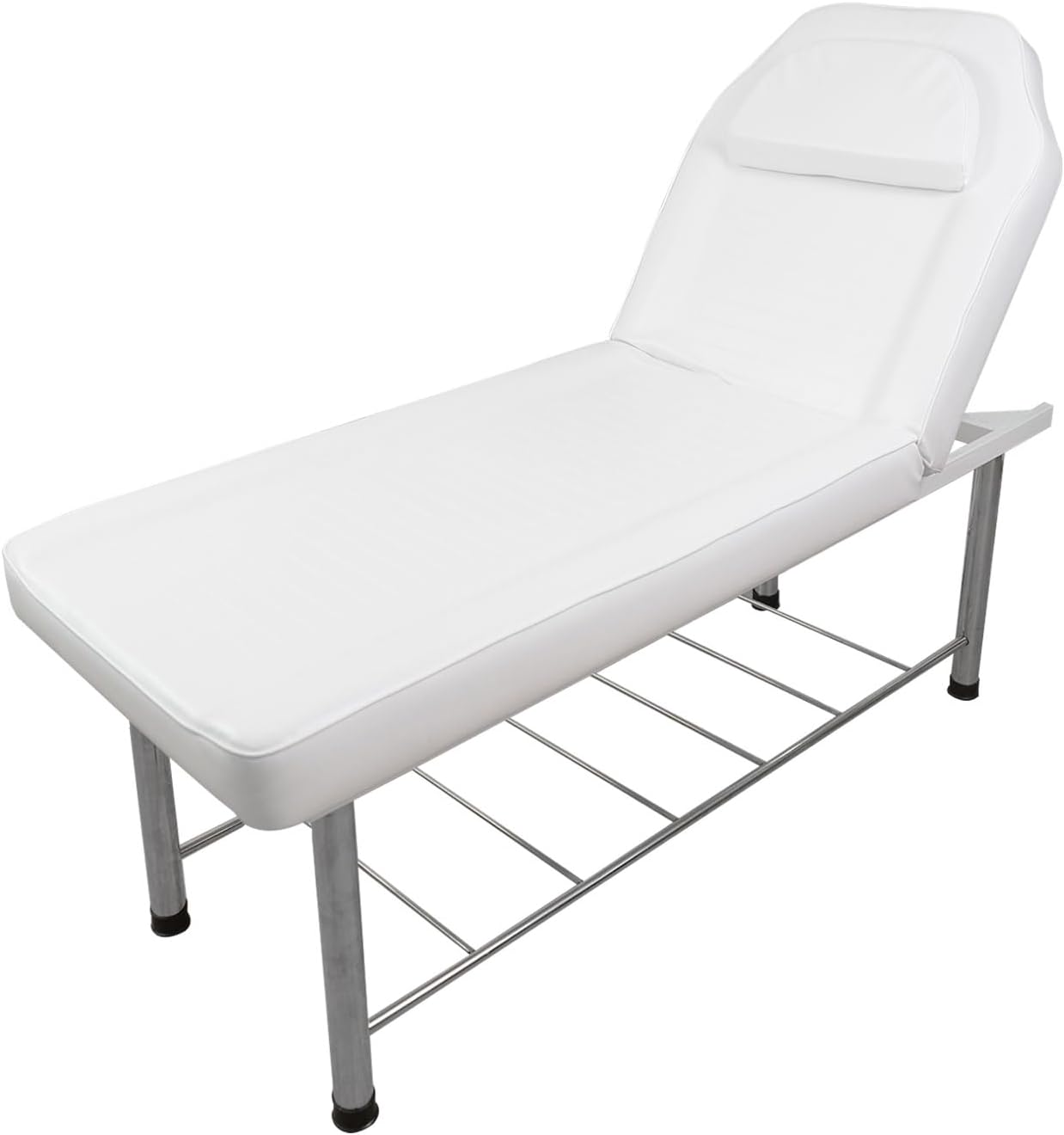Portable Reclining Massage Bed-Multi-Purpose Massage Table for Spa, Facial Care, Beauty,Salon (White)