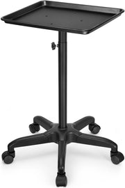 Salon Tray Cart Premium Aluminum Tattoo Tray Rolling Trolley Adjustable Height Storage Utility Cart for Clinic Spa Rolling Tray (Black)