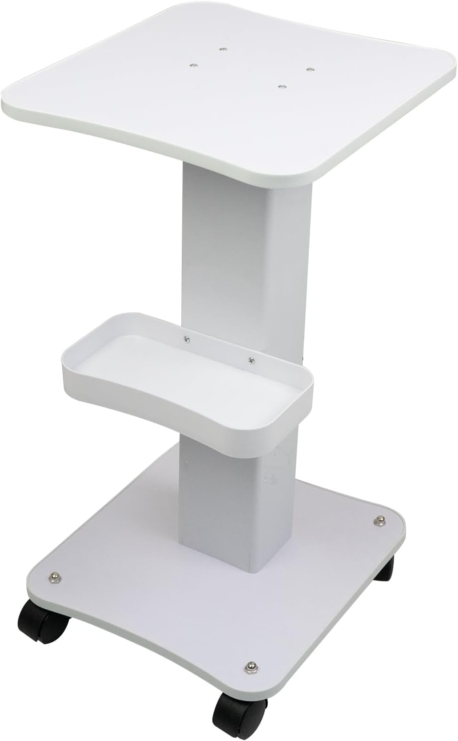 Multi-Function Hydra Facial Machine Beauty Cart - Rolling Trolley Stand with Handle, Wooden Tray, and Lockable Wheels - 360° Free Rotation for Beauty Clinic Salon Spa Equipment