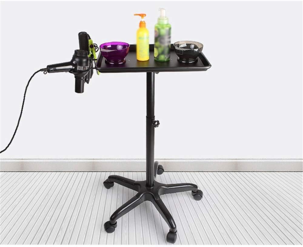 Spa Salon Rolling Tray Cart, Aluminum Trolley Cart Equipment on Wheels & Adjustable Height Mobile Beauty Salon Spa Stools Service Instrument Storage Tray Height adjustable from 27.8" to 45.3''