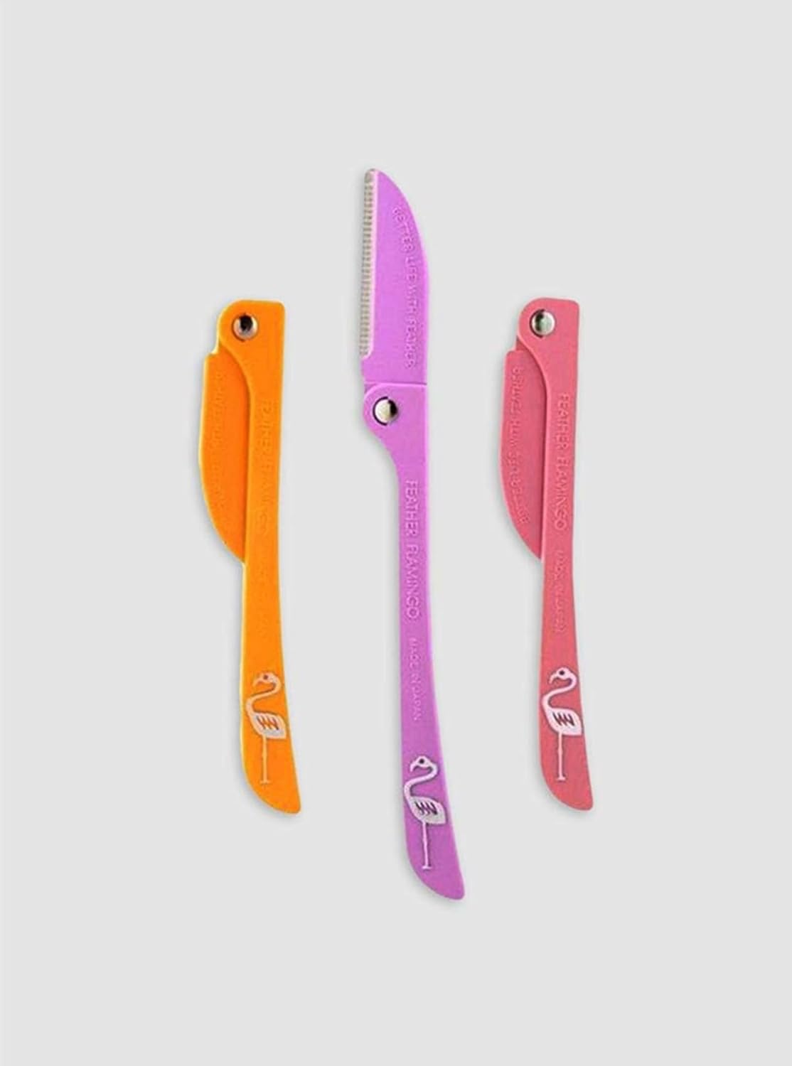 Blooming 3 Piece Flamingos Ladies Razor For Facial And Body Hair Yellow/Pink/Purple, Multicolor