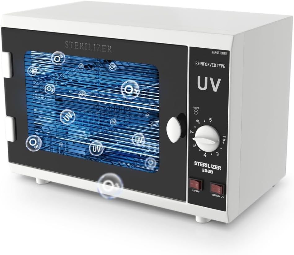 UV Sterilizer Cabinet. Dual Lamp Ultraviolet Disinfection Cabinet with Timer Setting, Suitable for Sterilization and Disinfection of Various Items