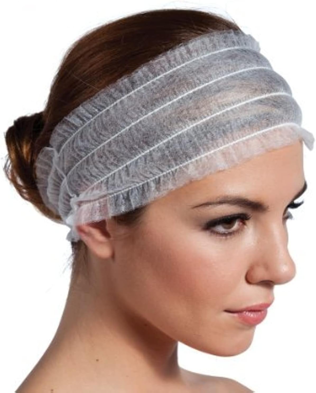 100 Pieces Non-woven Disposable Elastic Hair Wraps Disposable Hair Headbands for Home Use Hotel Spa and Hair Salon