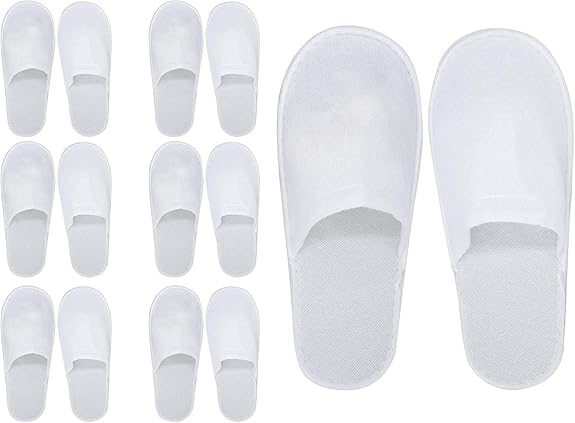 Spa slippers - 7 Pairs of Cotton Velvet Closed Toe with Travel Bags - Thick, Soft, Non-Slip, Disposable Slippers - Fits Most Men and Women - Perfect for Home, Hotel, or Commercial Use