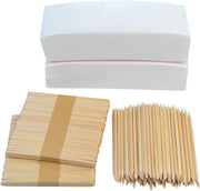 200 PCS 3"x8" Waxing Strips Non-woven Wax Strip, Hair Removal Wax Strips and 200 PCS Wax Applicator Sticks