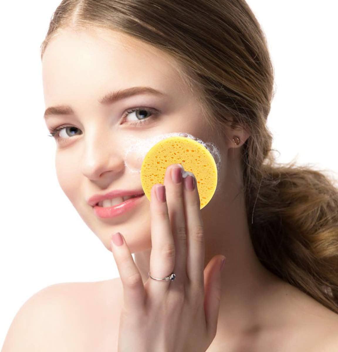 Compressed Facial Sponge for Makeup Removal, Cleansing, Wash - Round Pad for Estheticians, Spa