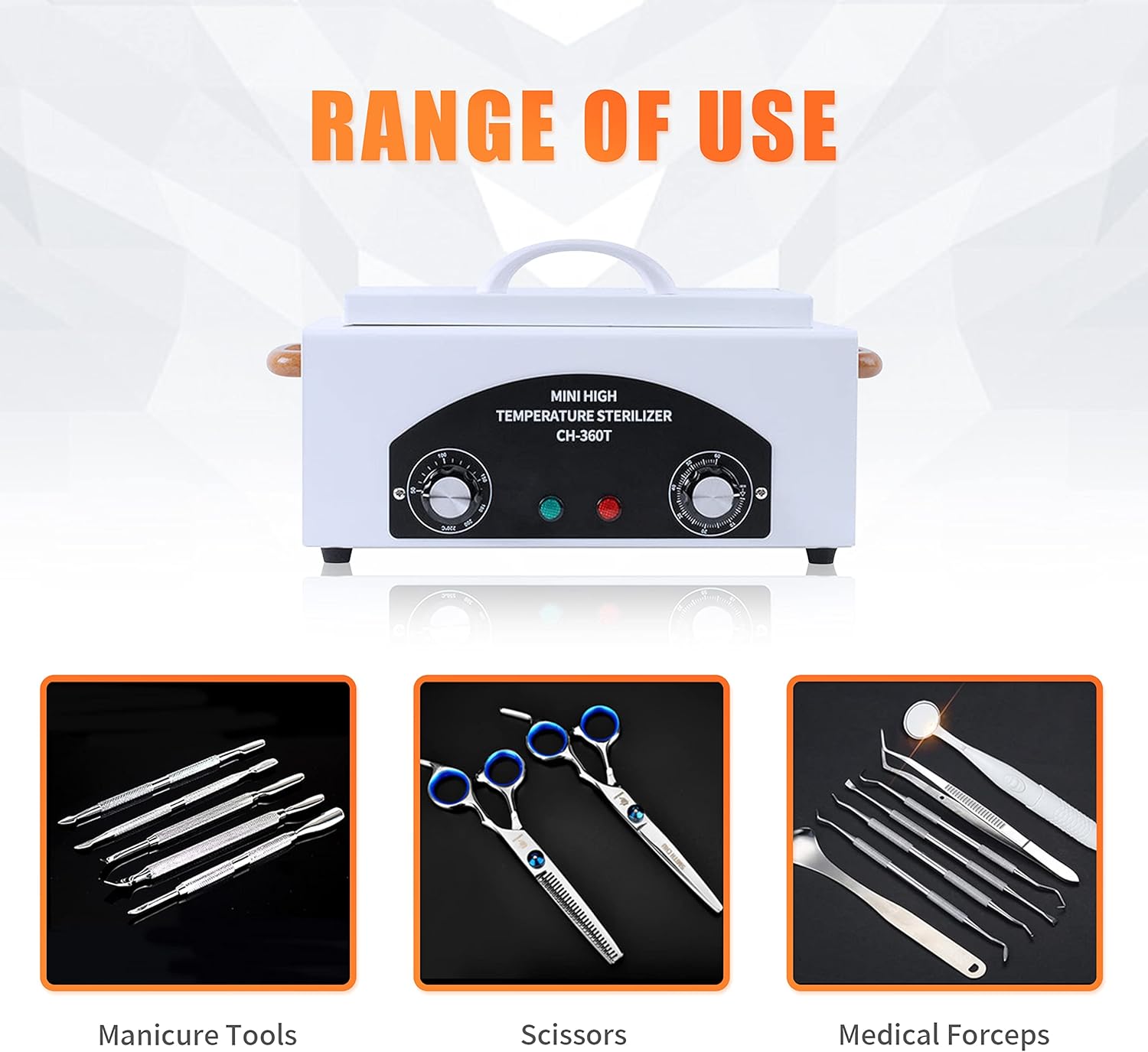 Nail Tool Sterilizers High Temperature Dry Box Timer Clean Box Heat Dry Box Nail Tool Dry Heat Clean，Manicure Salon Hairdressing Tool Equipment,Clean for Tweezers, Other Metal Equipment
