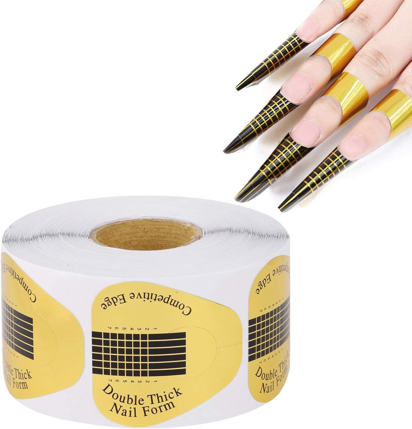 BTYMS 500Pcs Nail Forms Nail Tips Extension Forms Nail Guide Stickers for Acrylic Nails