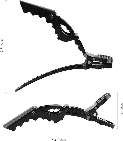 Deke Home Women styling hairclip - 12 pcs professional alligator plastic hair sectioning clips - Durable alligator hair clip with nonslip grip & wide gator big teeth for easy styling thick/thin