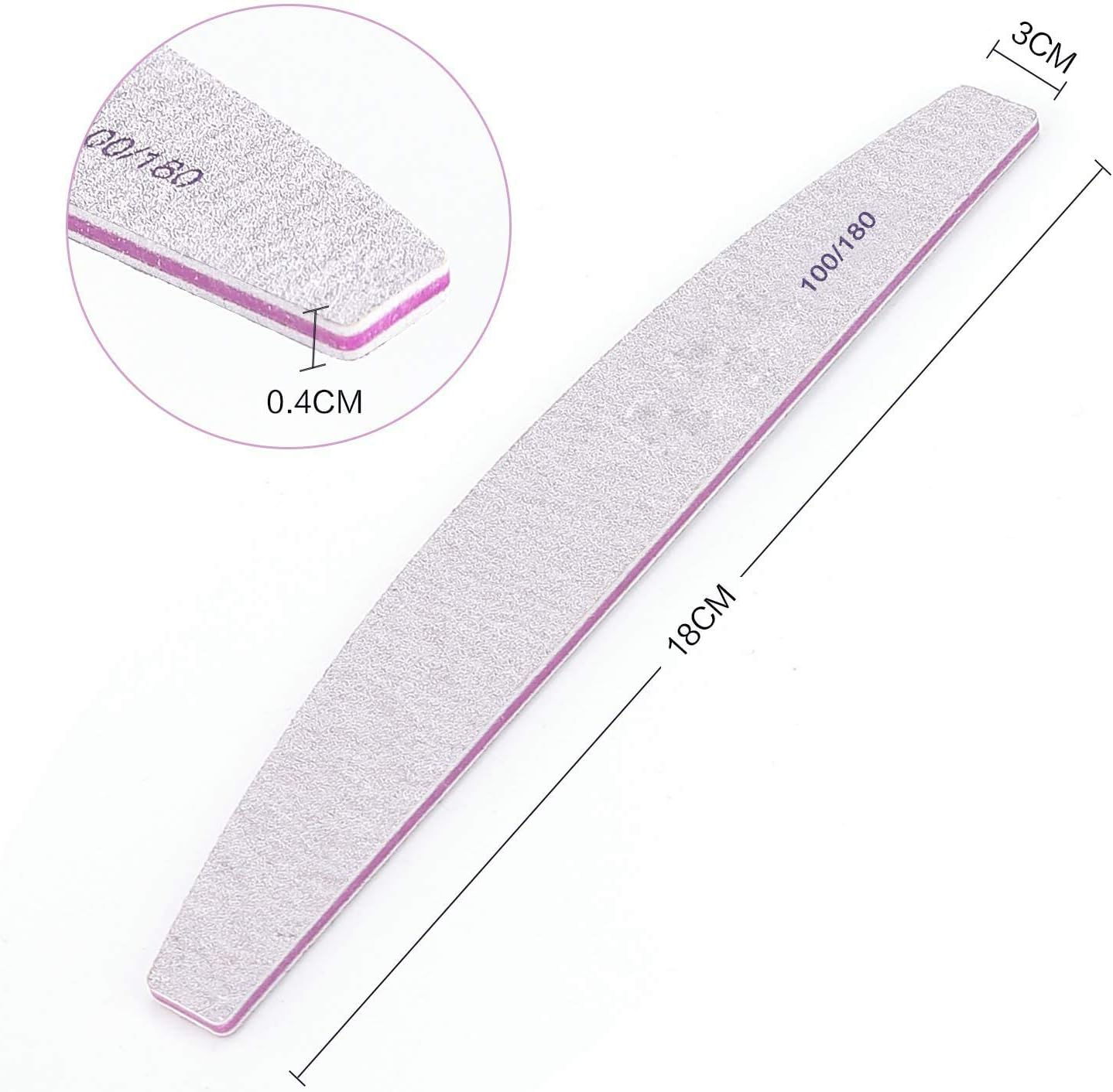 Nail File 10 PCS Professional Nail Files Double Sided Emery Board(100/180 Grit) Nail Styling Tools Pet Grooming Tools for Home and Salon Use