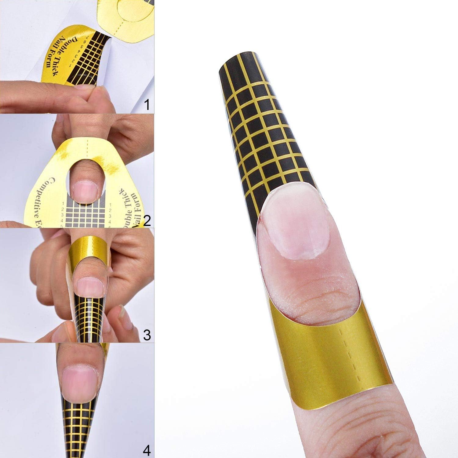 BTYMS 500Pcs Nail Forms Nail Tips Extension Forms Nail Guide Stickers for Acrylic Nails