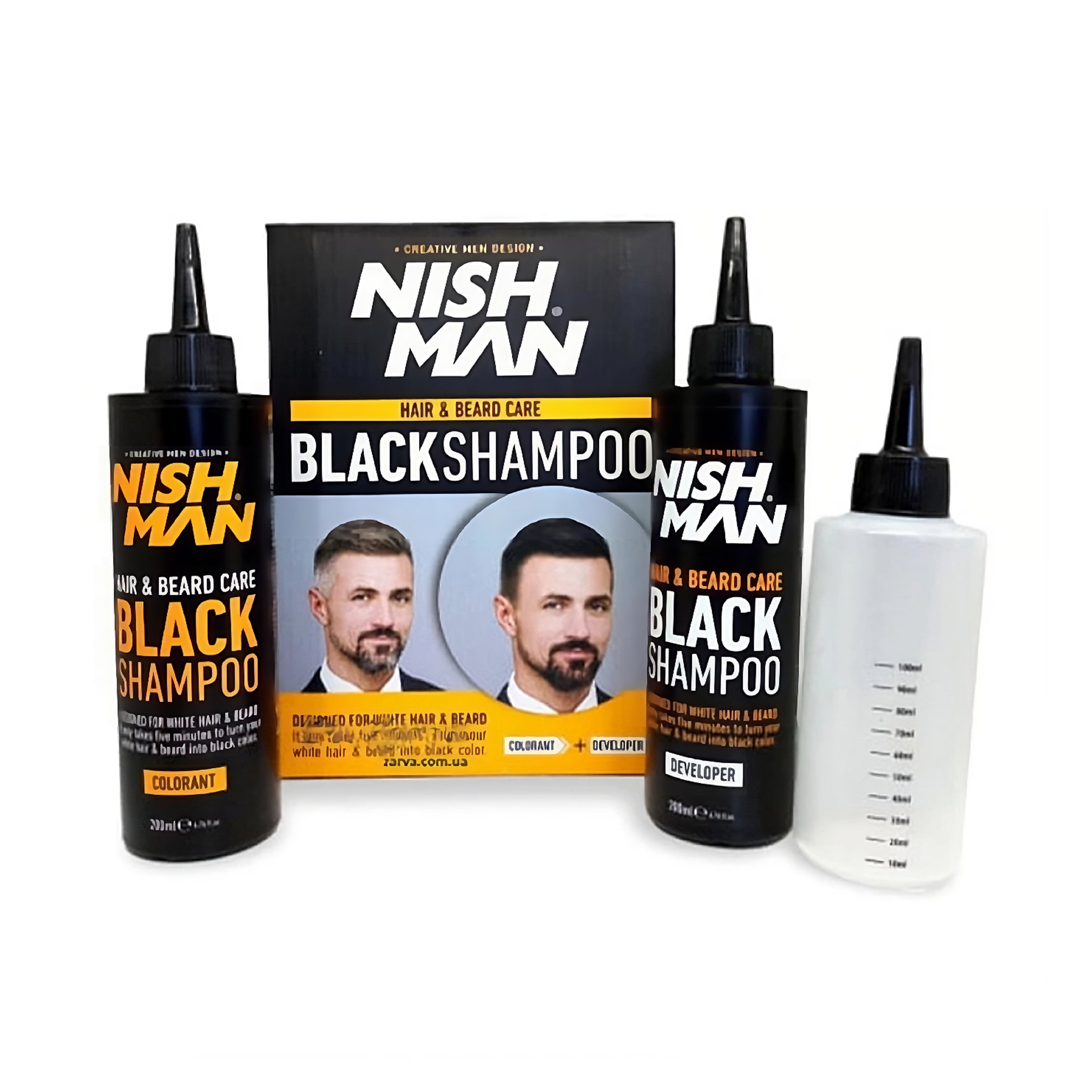 Nishman Hair & Beard Coloring Black Shampoo (Set ) 200 + 200 ml