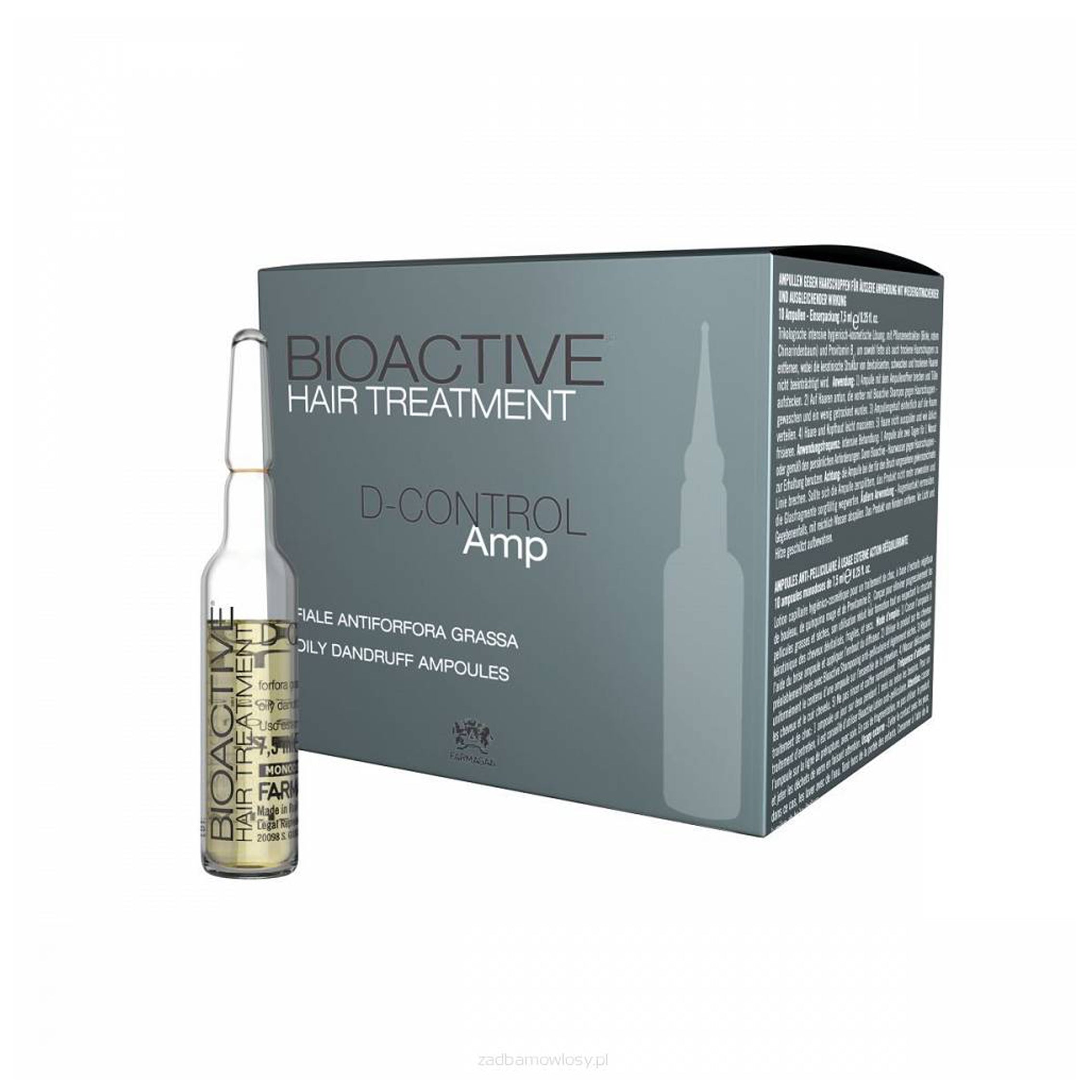 Farmagan Bioactive Hair Treatment D-Control Amp OILY Antidandruff Ampoules 10x7,5 Ml