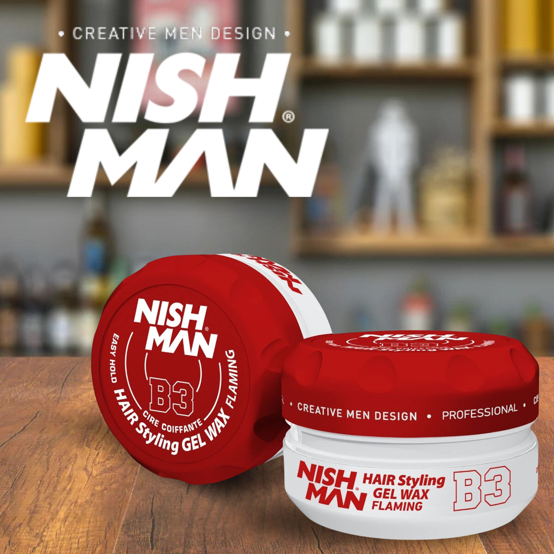 NISHMAN WAX HAIR STYLING GEL WAX FLAMING - B3 150ML