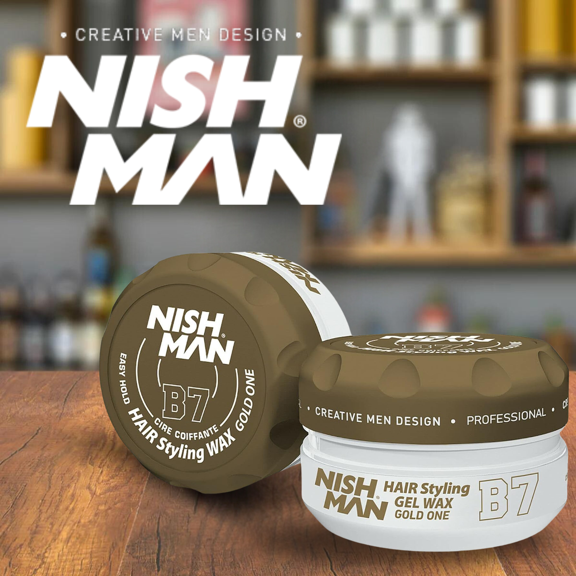 NISHMAN WAX HAIR STYLING GEL WAX GOLD ONE - B7 150ML